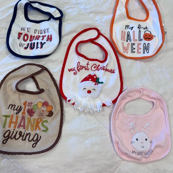Bundle of 5 baby’s “ firsts” bibs - Picture 1 of 6